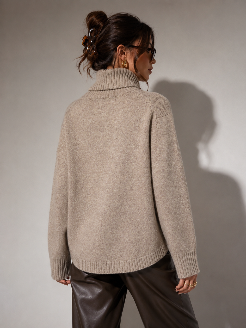 Cemia LA - Oversized Textured Turtleneck Sweater