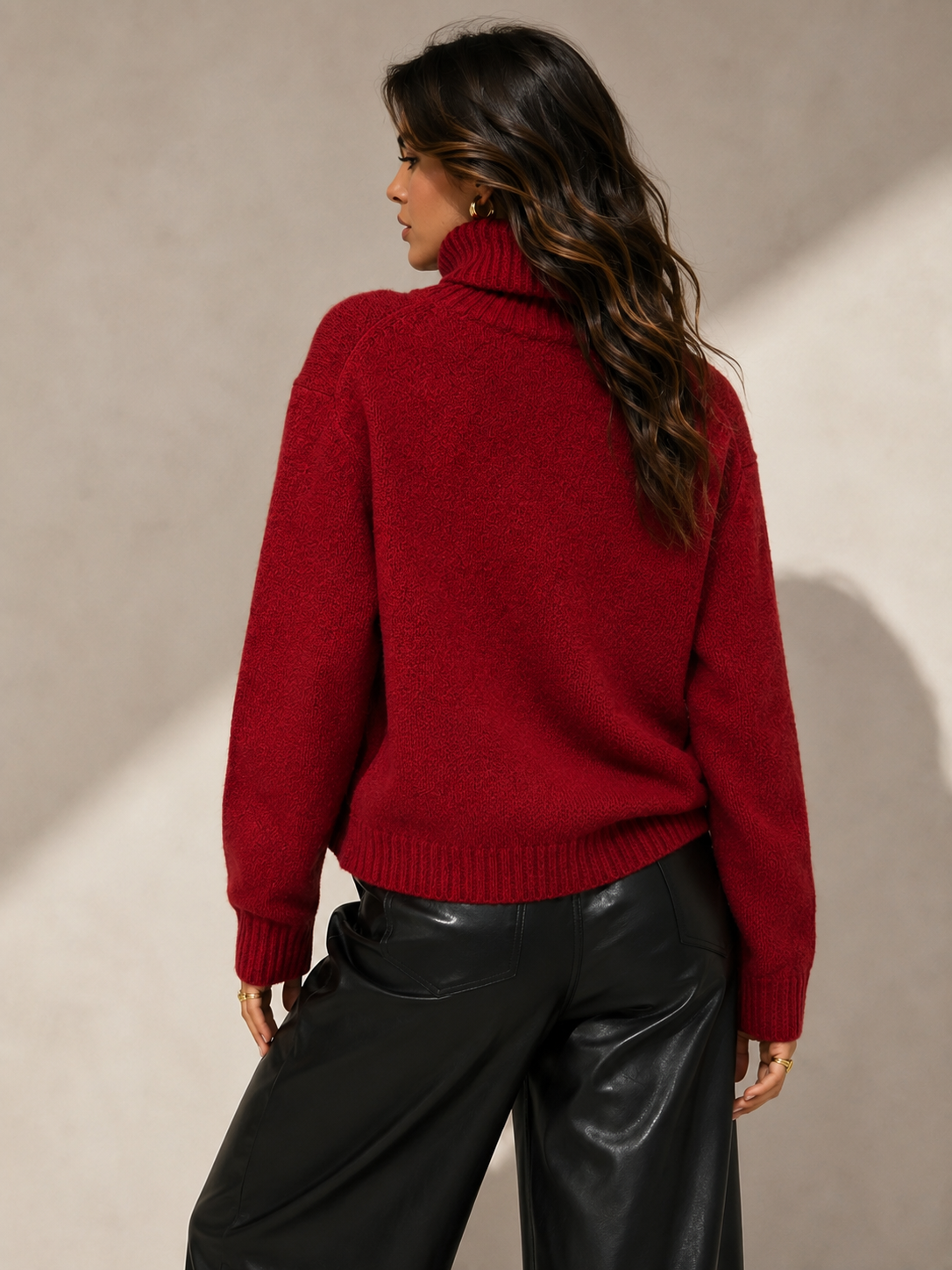 Cemia LA - Oversized Textured Turtleneck Sweater