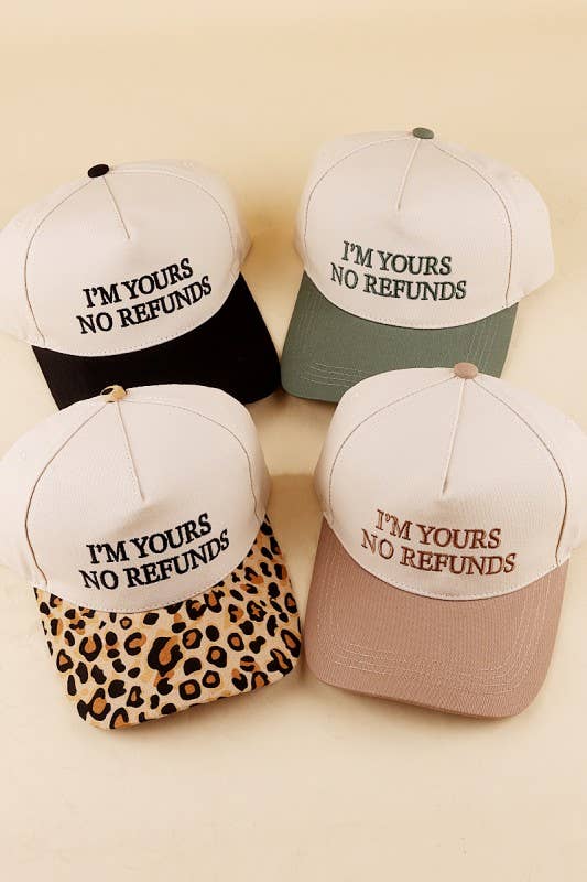 Vanilla Monkey - I'm Yours No Refunds Two Tone Canvas Cotton Cap