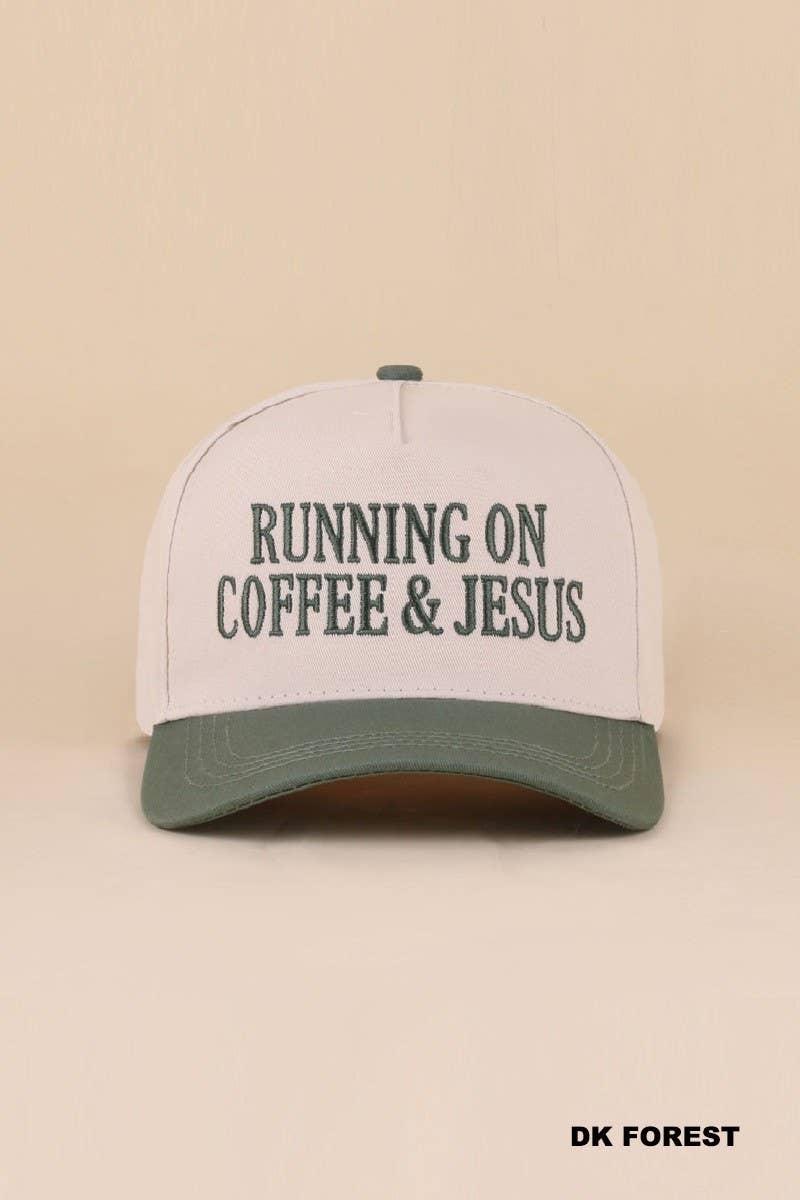Vanilla Monkey - Running On Coffee &amp; Jesus Two Tone Cotton Hat