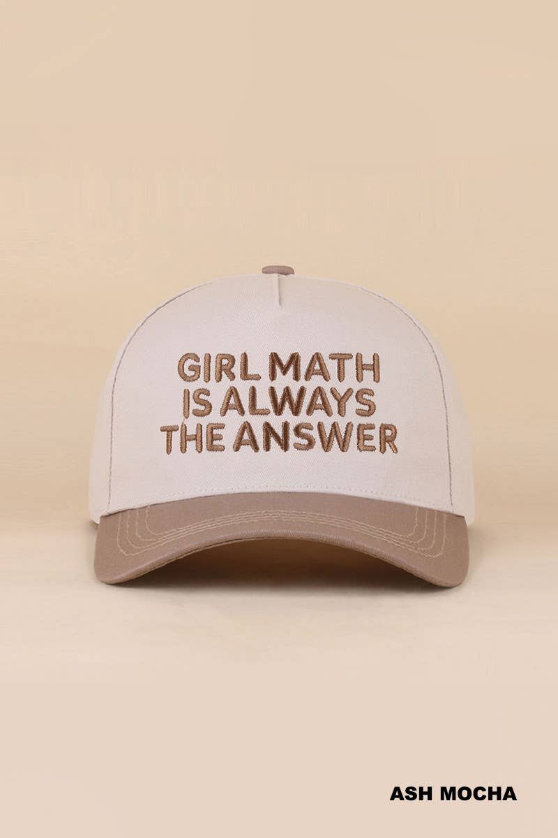 Vanilla Monkey - Girl Math Is Always The Answer Two Tone Snapback Hat