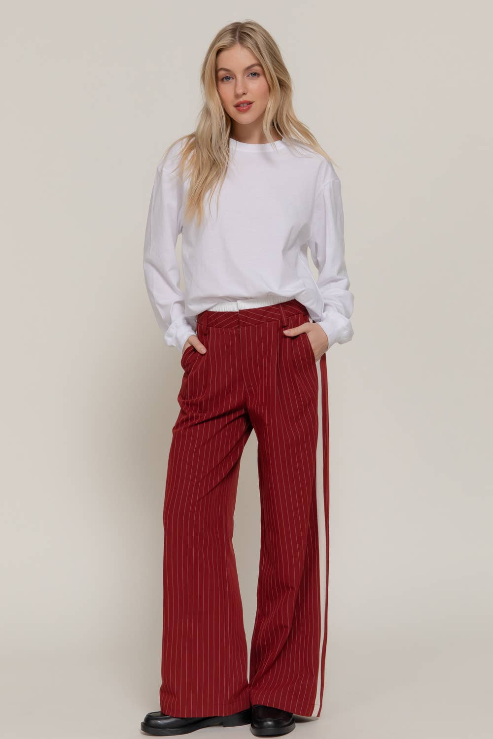 Active Basic | Active USA - Side Stripe Detail Y/D Stripe Long Pants