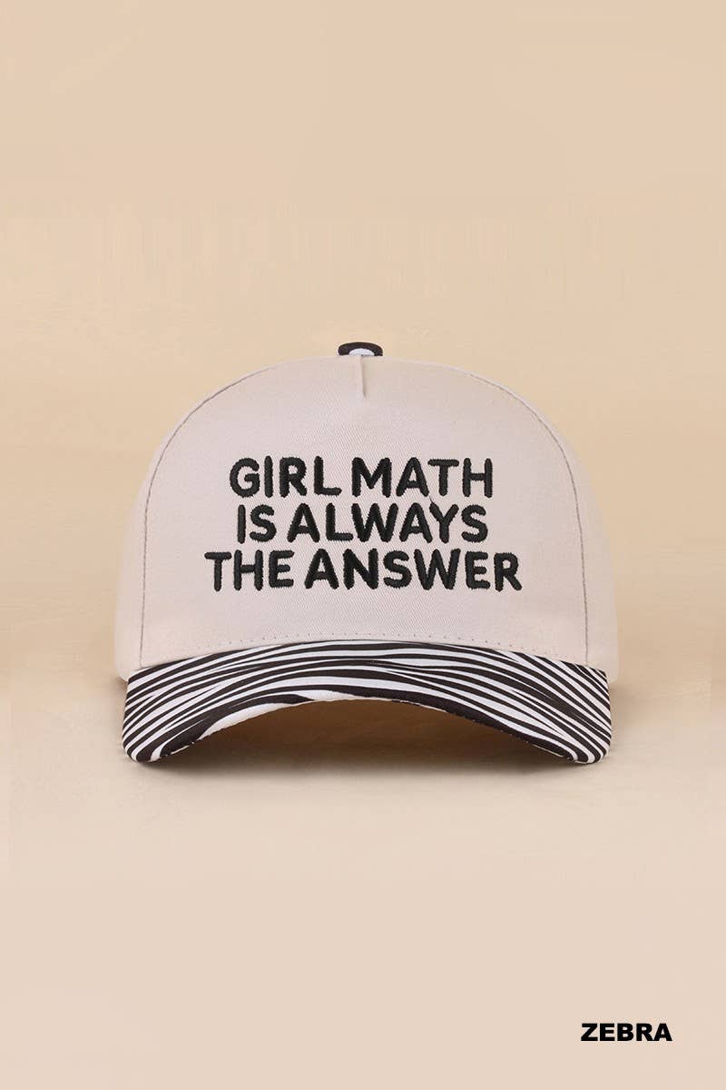 Vanilla Monkey - Girl Math Is Always The Answer Two Tone Snapback Hat