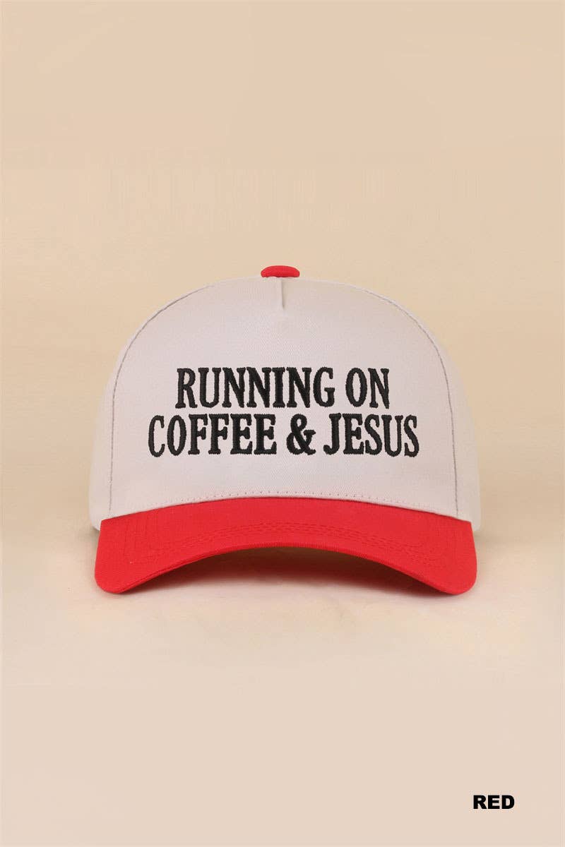 Vanilla Monkey - Running On Coffee &amp; Jesus Two Tone Cotton Hat