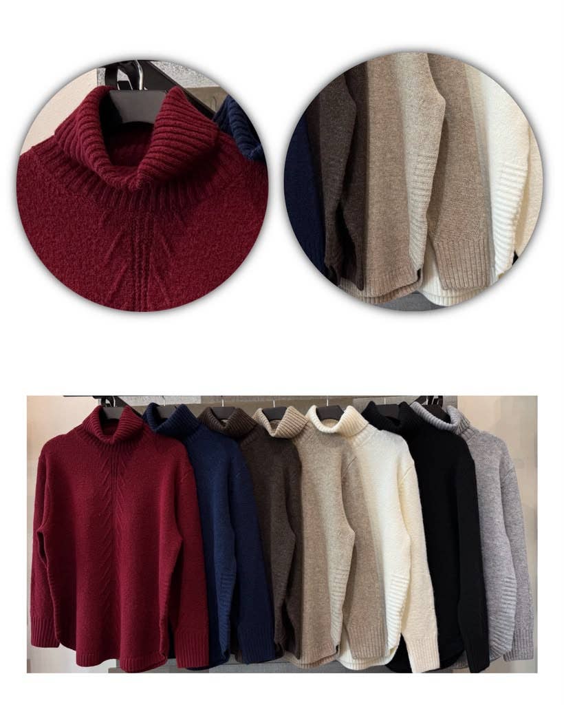Cemia LA - Oversized Textured Turtleneck Sweater