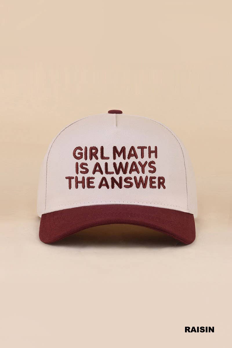 Vanilla Monkey - Girl Math Is Always The Answer Two Tone Snapback Hat