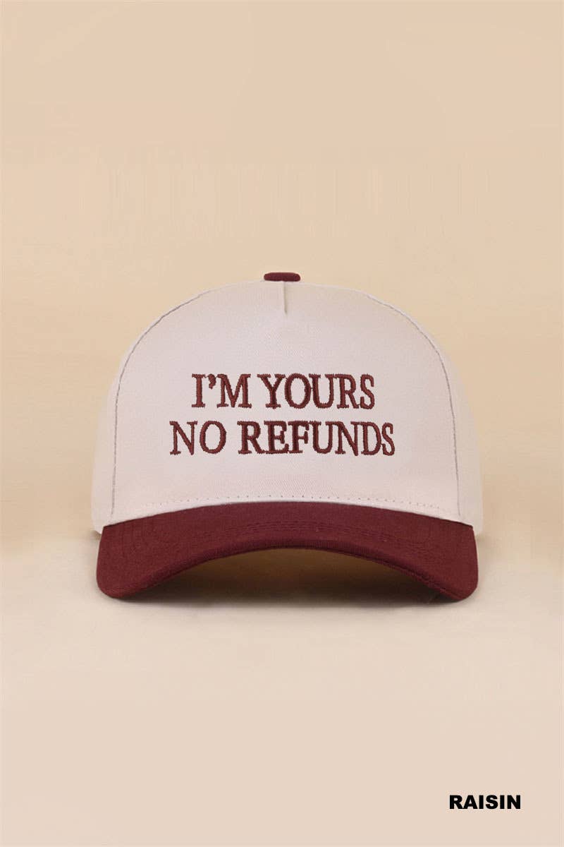 Vanilla Monkey - I'm Yours No Refunds Two Tone Canvas Cotton Cap