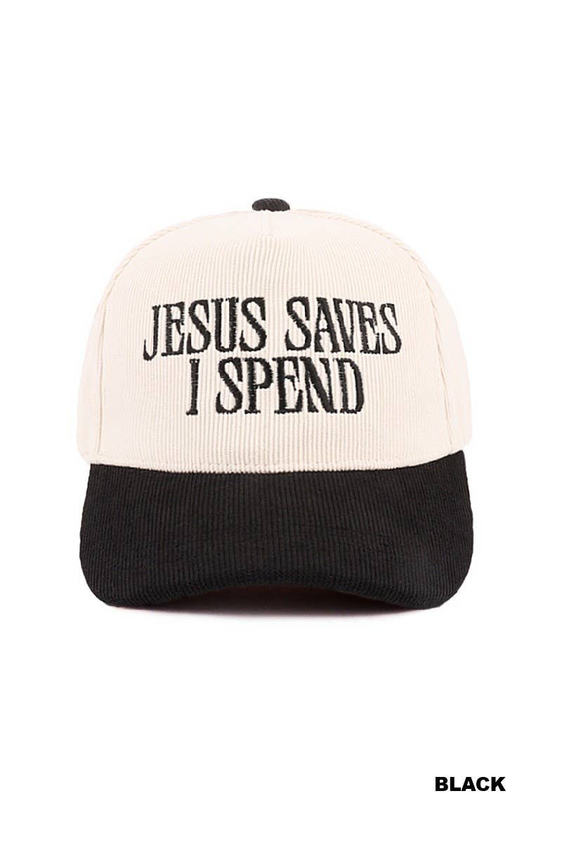 Vanilla Monkey - Jesus Saves I Spend Two Tone Corduroy Cap