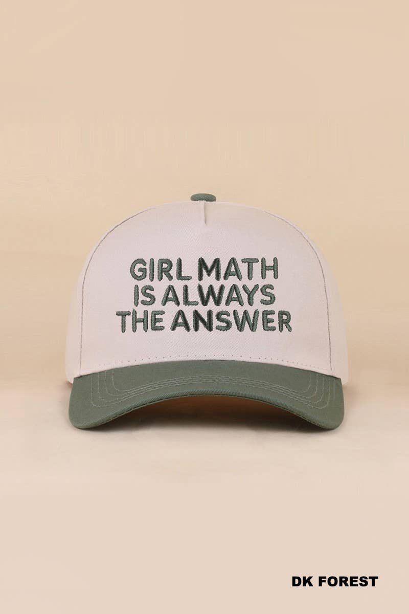 Vanilla Monkey - Girl Math Is Always The Answer Two Tone Snapback Hat