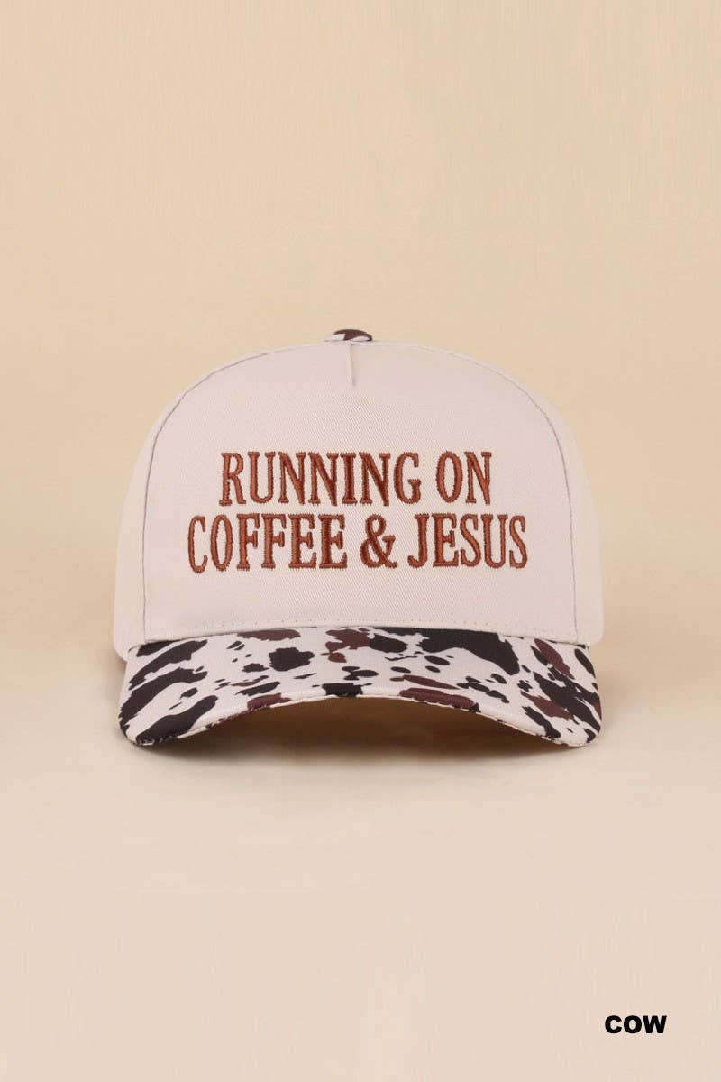 Vanilla Monkey - Running On Coffee &amp; Jesus Two Tone Cotton Hat