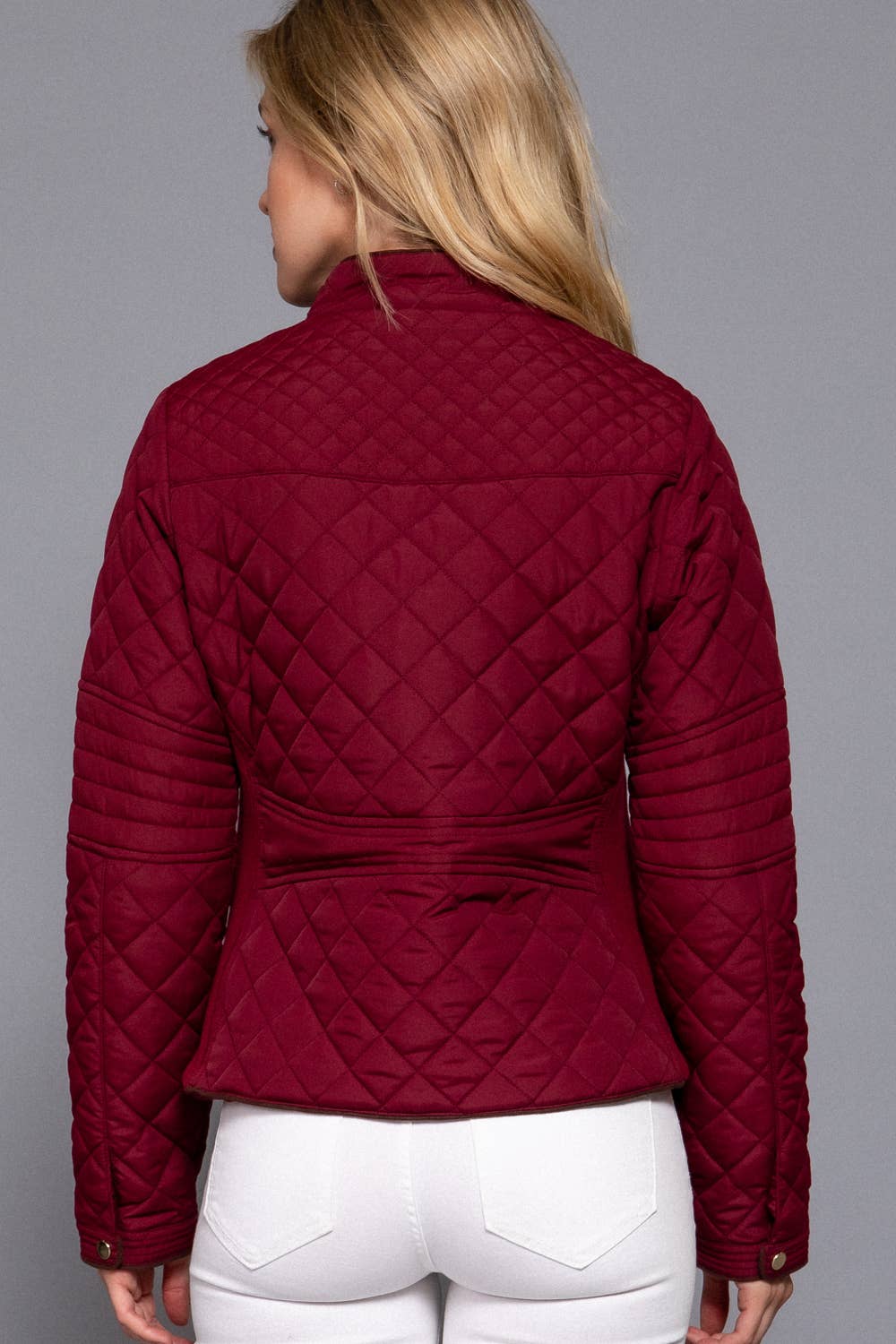 Active Basic | Active USA - Suede Piping Detail Rib Quilted Padding Jacket