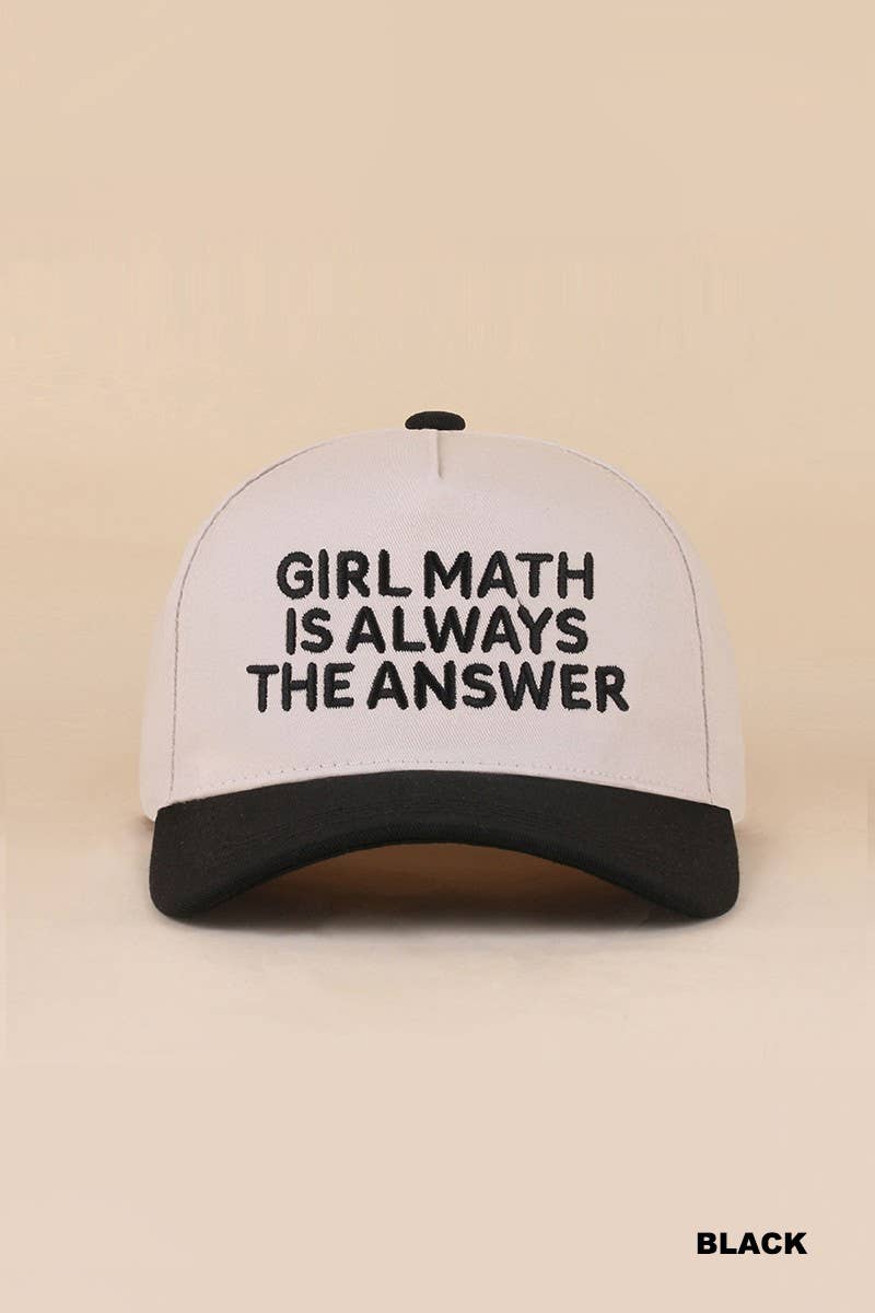 Vanilla Monkey - Girl Math Is Always The Answer Two Tone Snapback Hat
