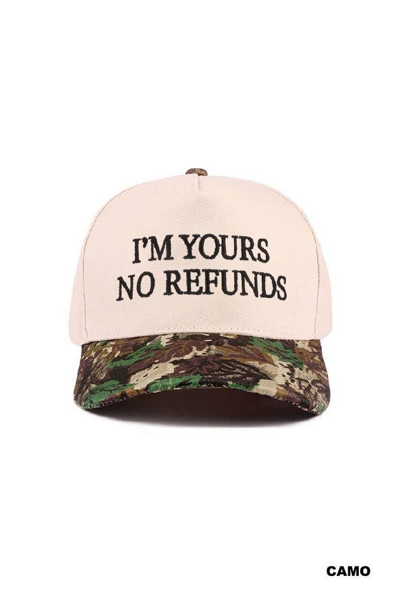 Vanilla Monkey - I'm Yours No Refunds Two Tone Canvas Cotton Cap