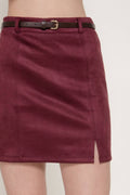 Active Basic | Active USA - Belted Faux Suede Mini Skirt