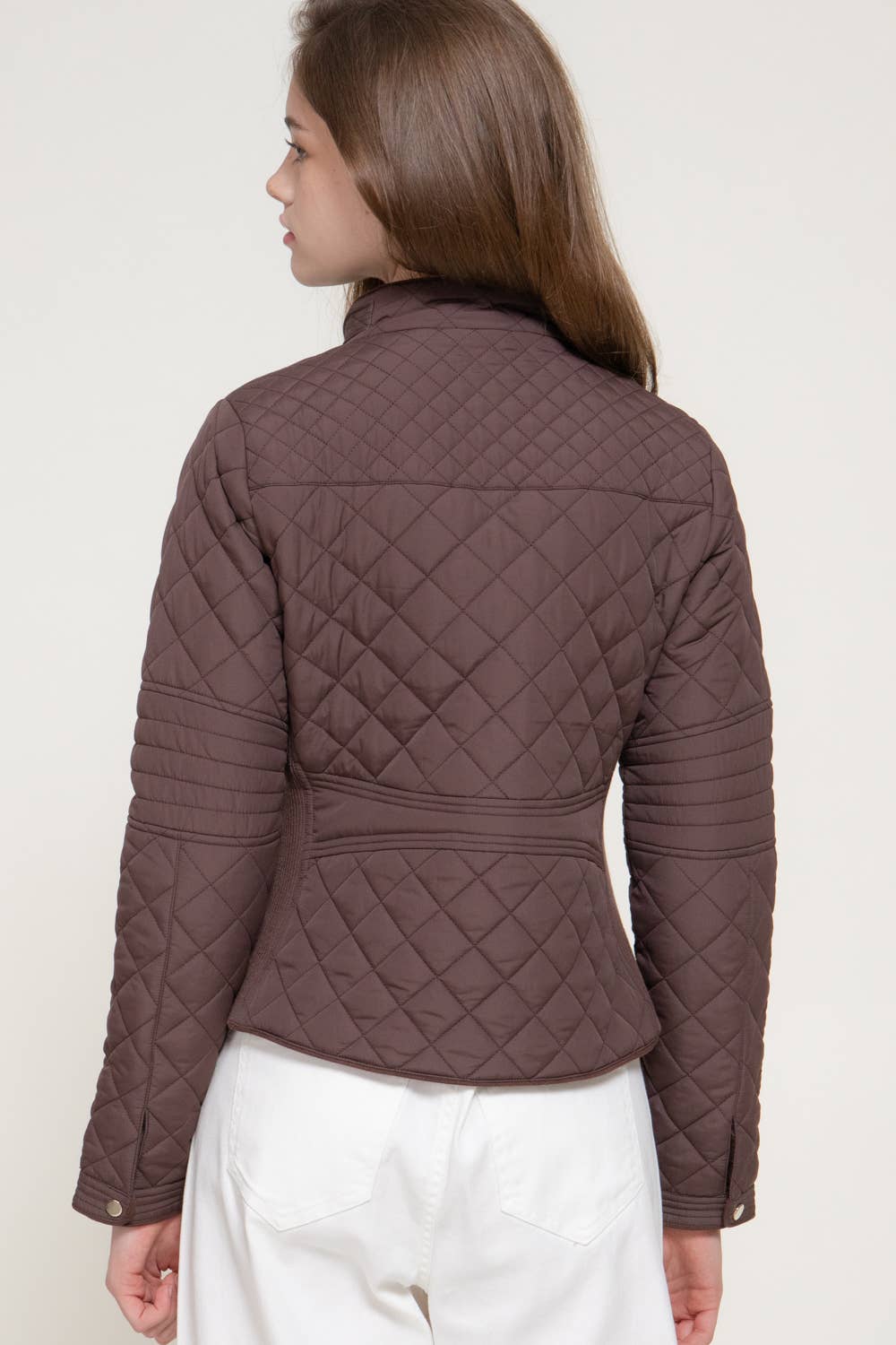 Active Basic | Active USA - Suede Piping Detail Rib Quilted Padding Jacket