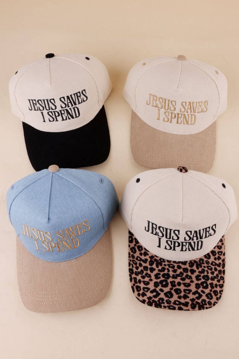 Vanilla Monkey - Jesus Saves I Spend Two Tone Corduroy Cap