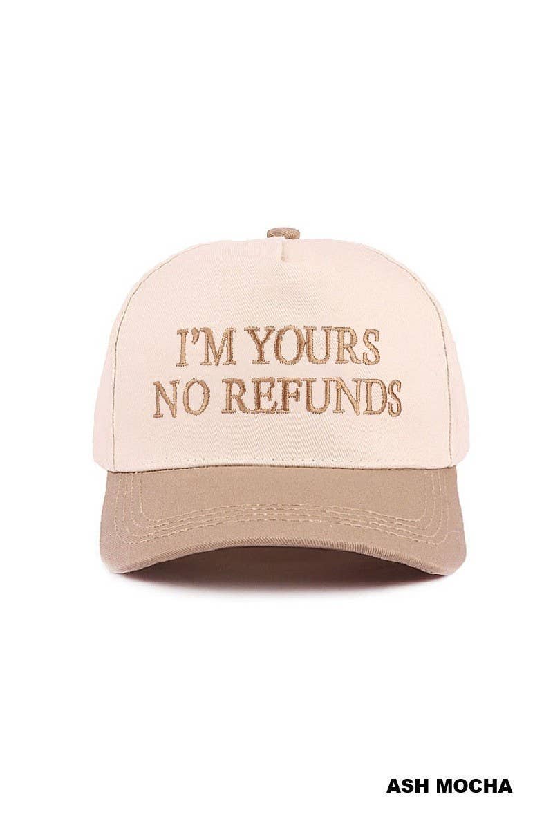 Vanilla Monkey - I'm Yours No Refunds Two Tone Canvas Cotton Cap