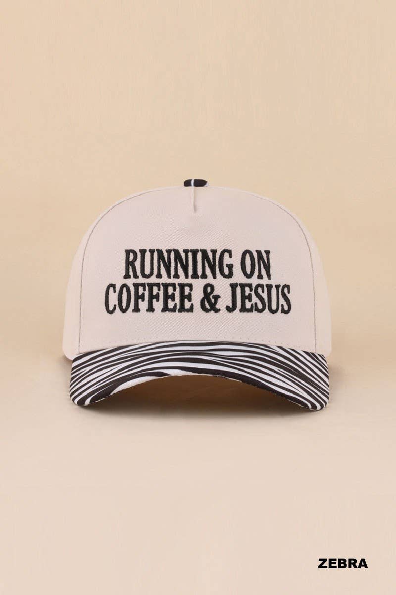 Vanilla Monkey - Running On Coffee &amp; Jesus Two Tone Cotton Hat