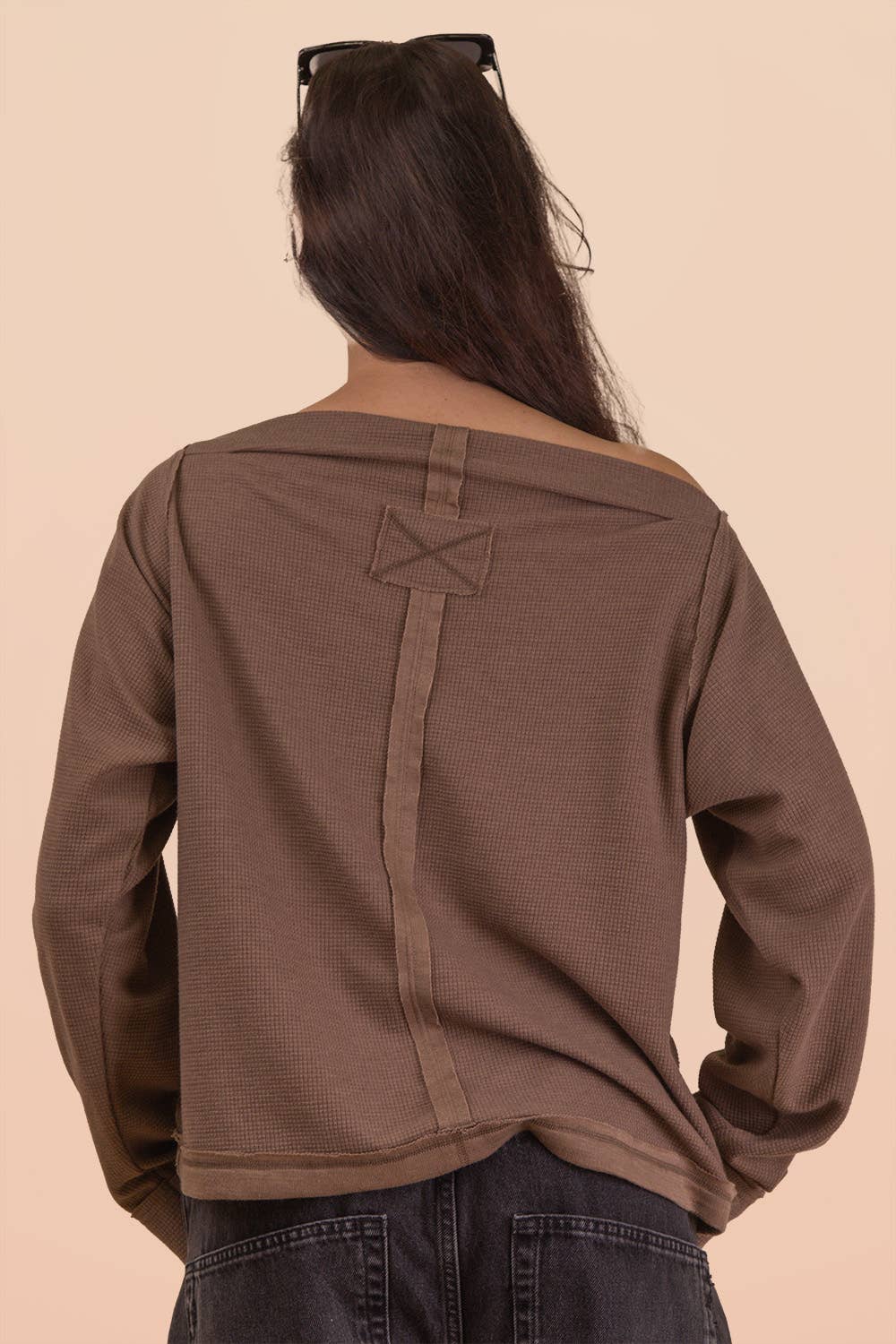 Boat Neck Solid Casual Knit Top
