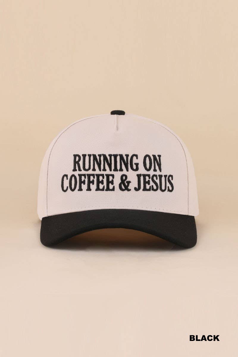 Vanilla Monkey - Running On Coffee &amp; Jesus Two Tone Cotton Hat