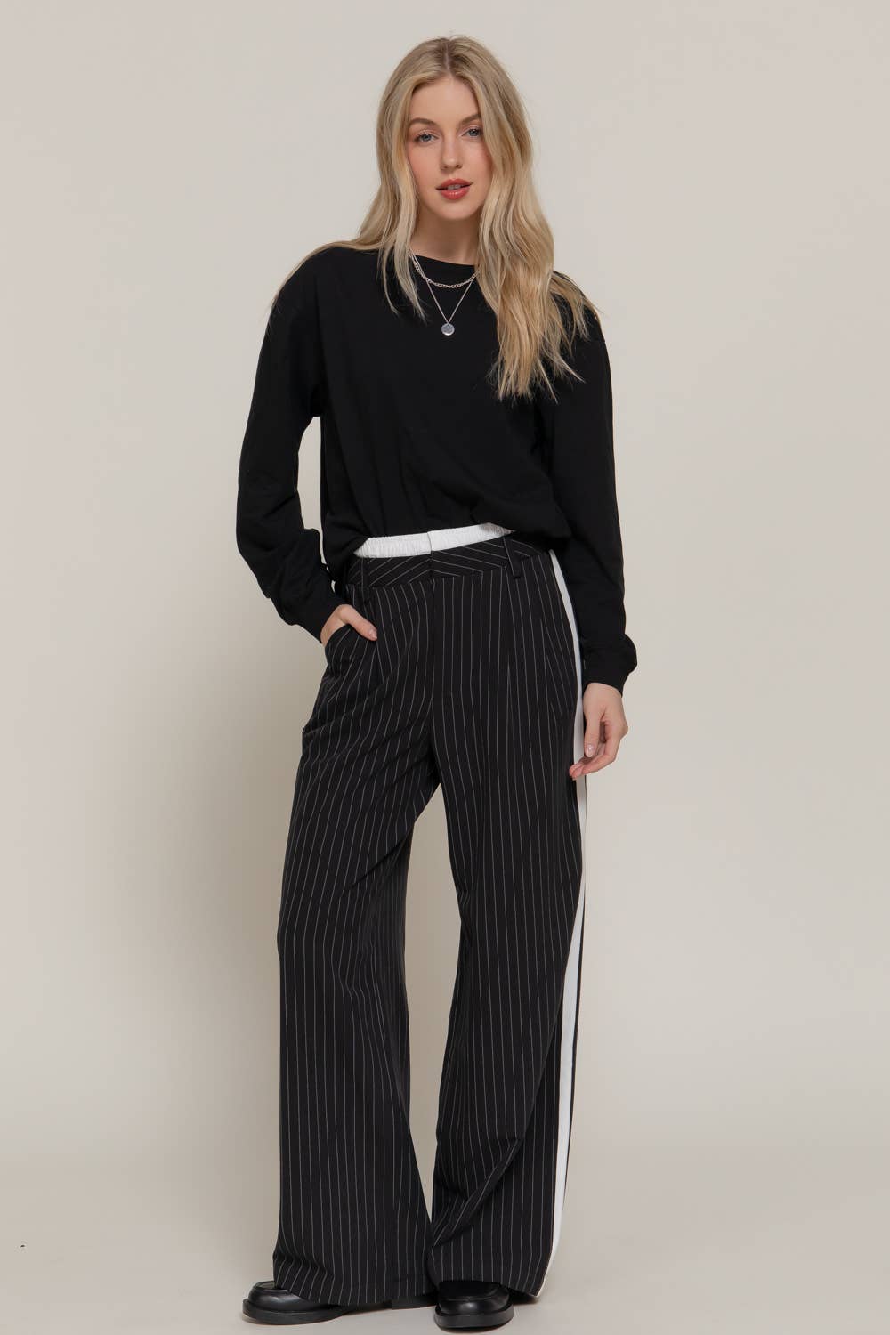 Active Basic | Active USA - Side Stripe Detail Y/D Stripe Long Pants