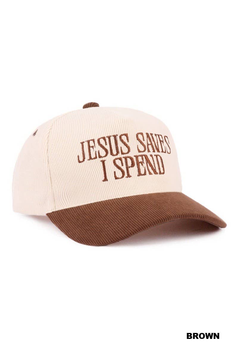 Vanilla Monkey - Jesus Saves I Spend Two Tone Corduroy Cap