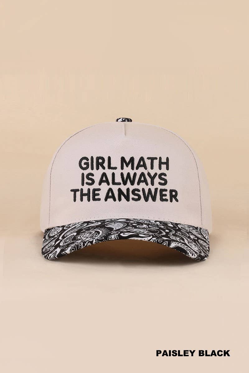 Vanilla Monkey - Girl Math Is Always The Answer Two Tone Snapback Hat