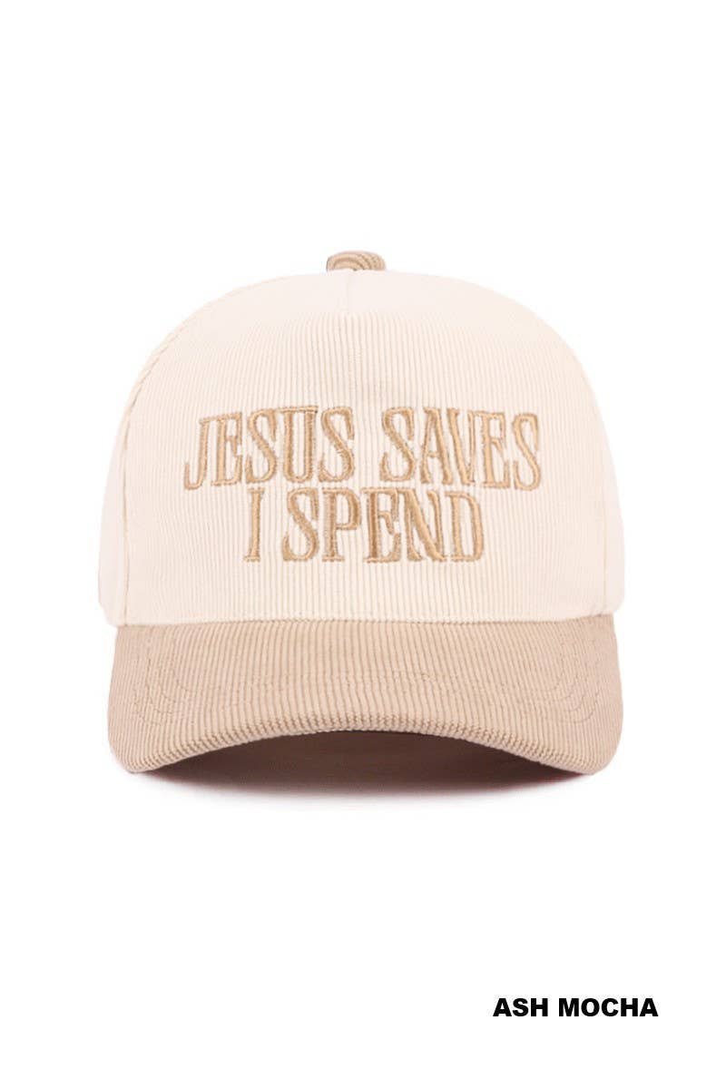 Vanilla Monkey - Jesus Saves I Spend Two Tone Corduroy Cap