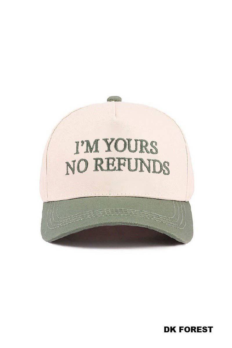Vanilla Monkey - I'm Yours No Refunds Two Tone Canvas Cotton Cap