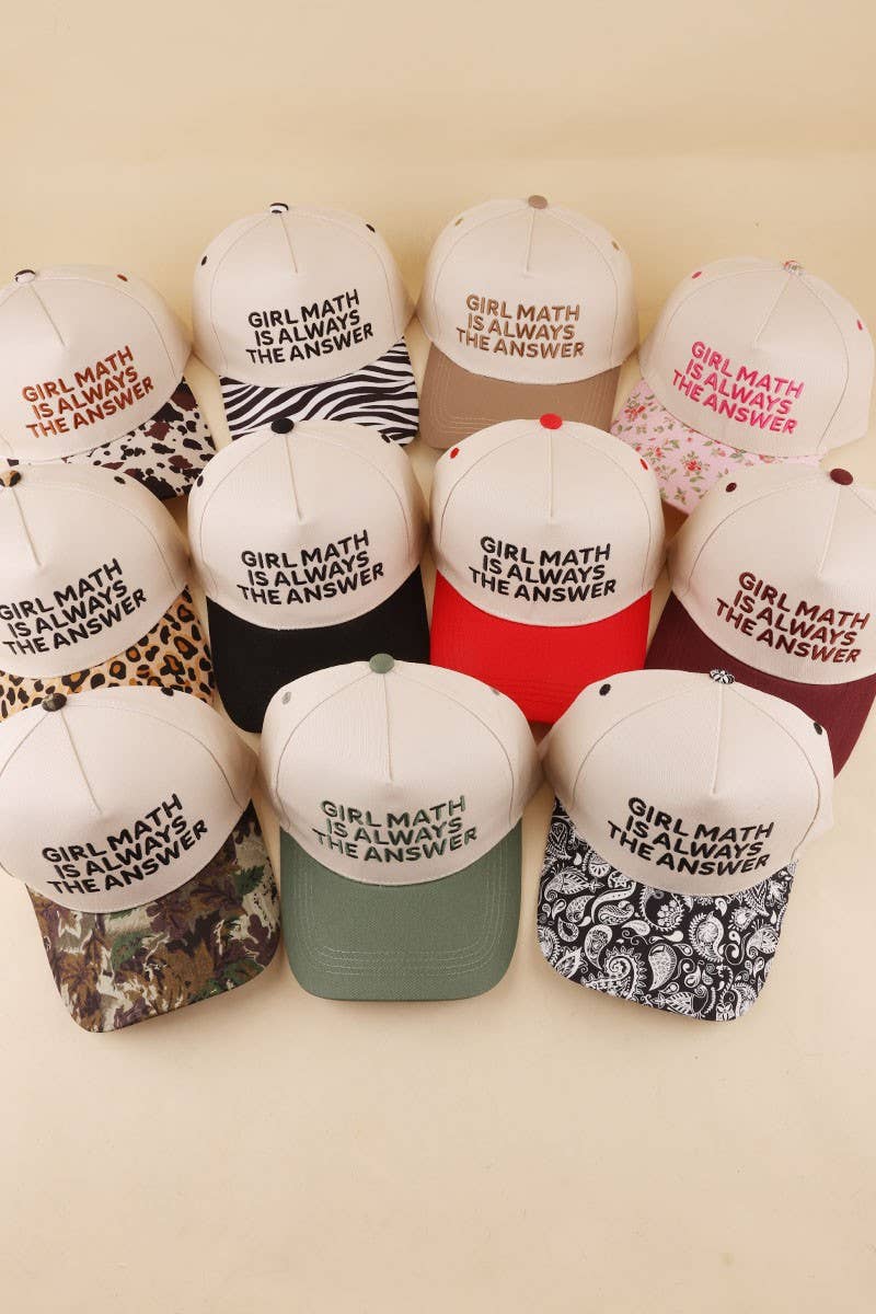 Vanilla Monkey - Girl Math Is Always The Answer Two Tone Snapback Hat