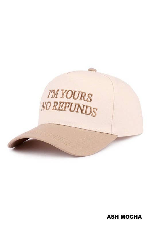 Vanilla Monkey - I'm Yours No Refunds Two Tone Canvas Cotton Cap