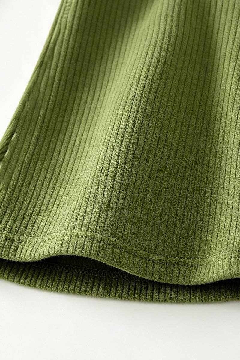 Kids Charm Online - Embroidered bow and Christmas tree on the top and olive green bottoms. OFG63022 AMY