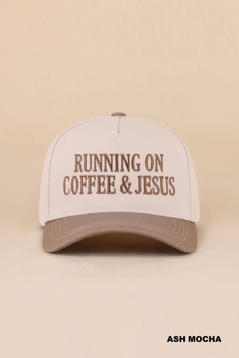 Vanilla Monkey - Running On Coffee &amp; Jesus Two Tone Cotton Hat