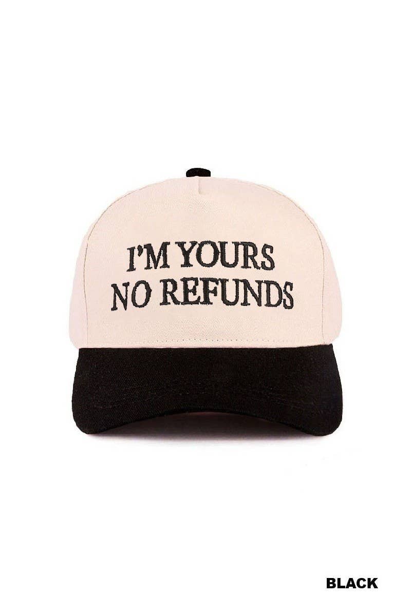 Vanilla Monkey - I'm Yours No Refunds Two Tone Canvas Cotton Cap
