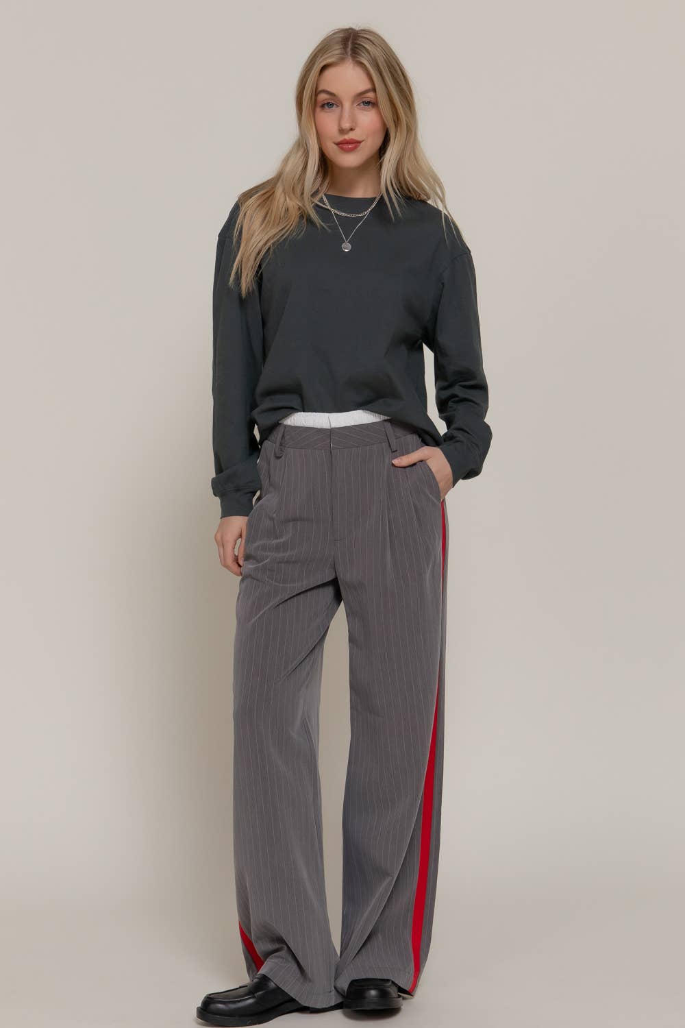 Active Basic | Active USA - Side Stripe Detail Y/D Stripe Long Pants