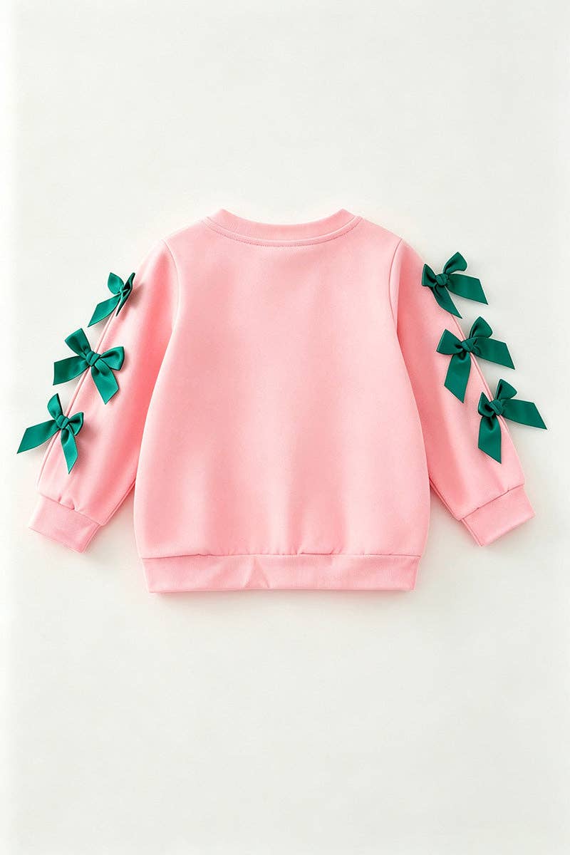 Kids Charm Online - Lt. Pink Merry & Bright Christmas printed sweater. TPG60717 SOL