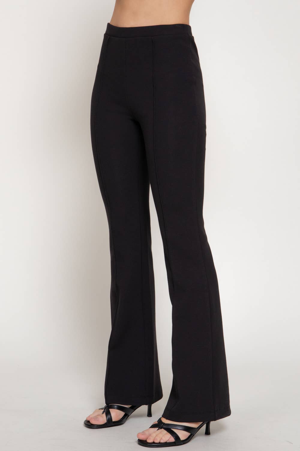 Active Basic | Active USA - Flare Knit Pants with Center Pintuck Seams