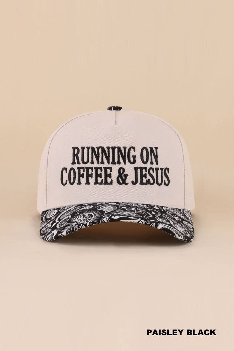 Vanilla Monkey - Running On Coffee &amp; Jesus Two Tone Cotton Hat