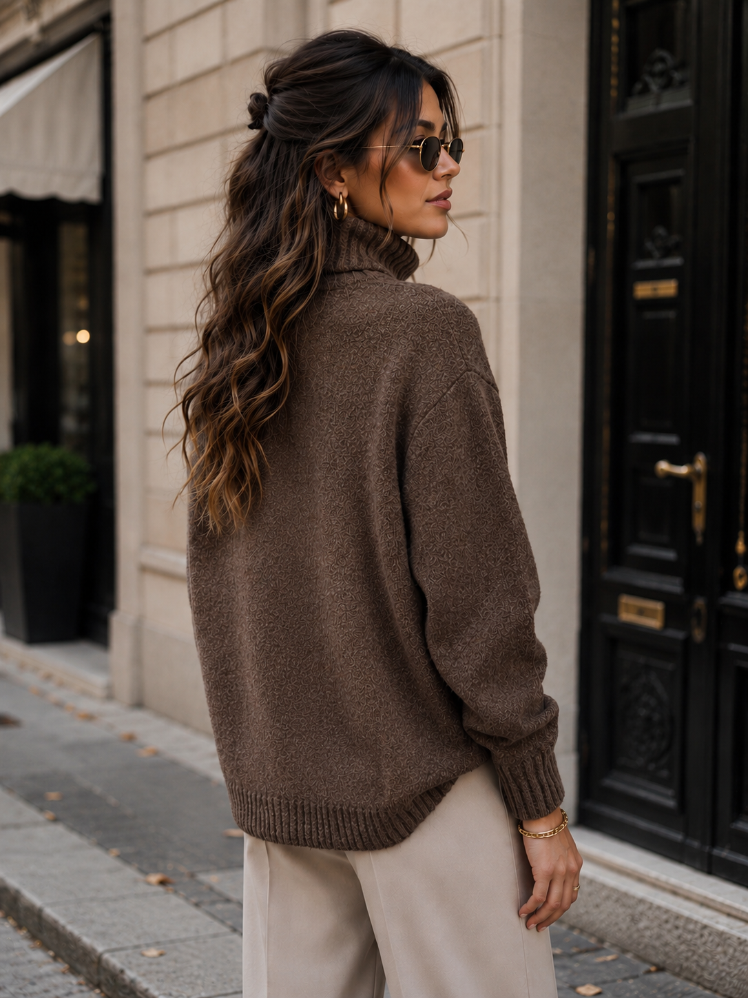 Cemia LA - Oversized Textured Turtleneck Sweater