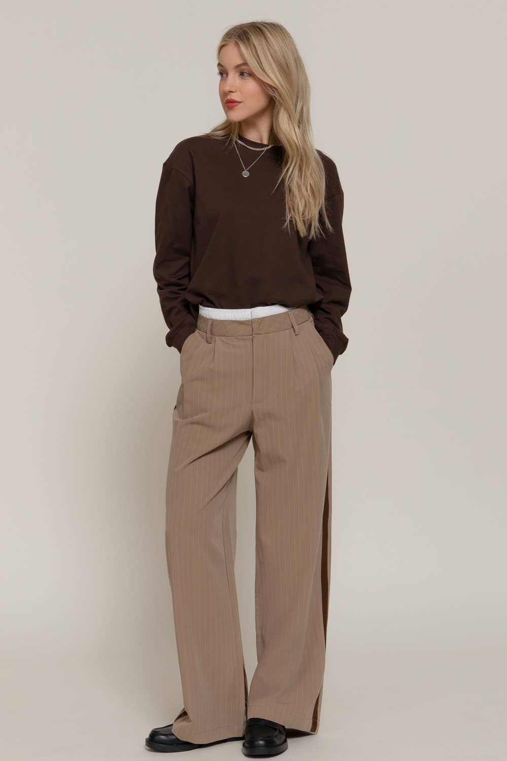 Active Basic | Active USA - Side Stripe Detail Y/D Stripe Long Pants